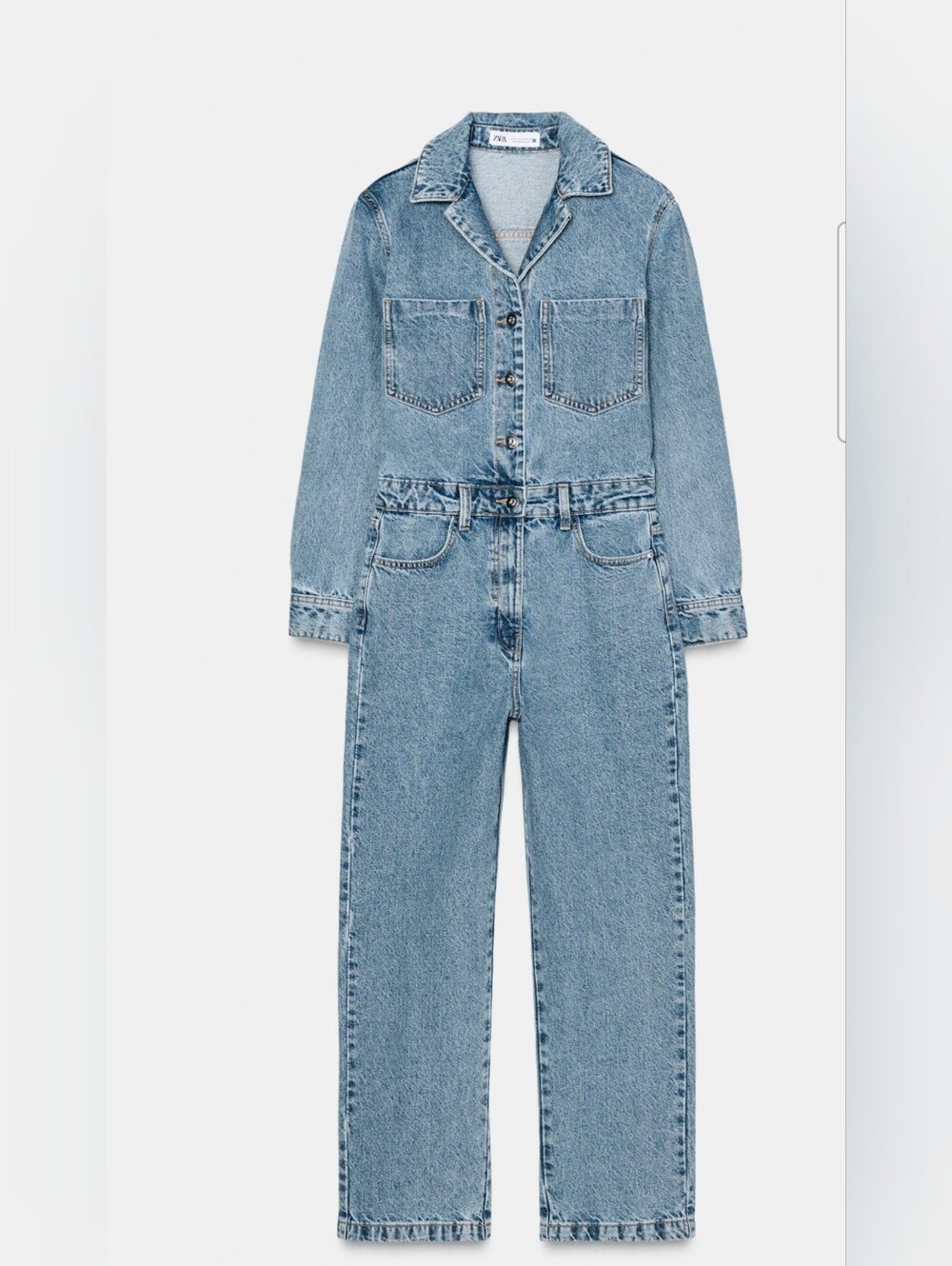 Zara Light Blue Denim Jumpsuit